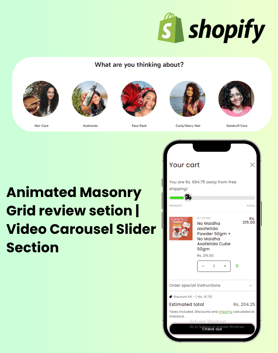 Animated Masonry & Video Carousel